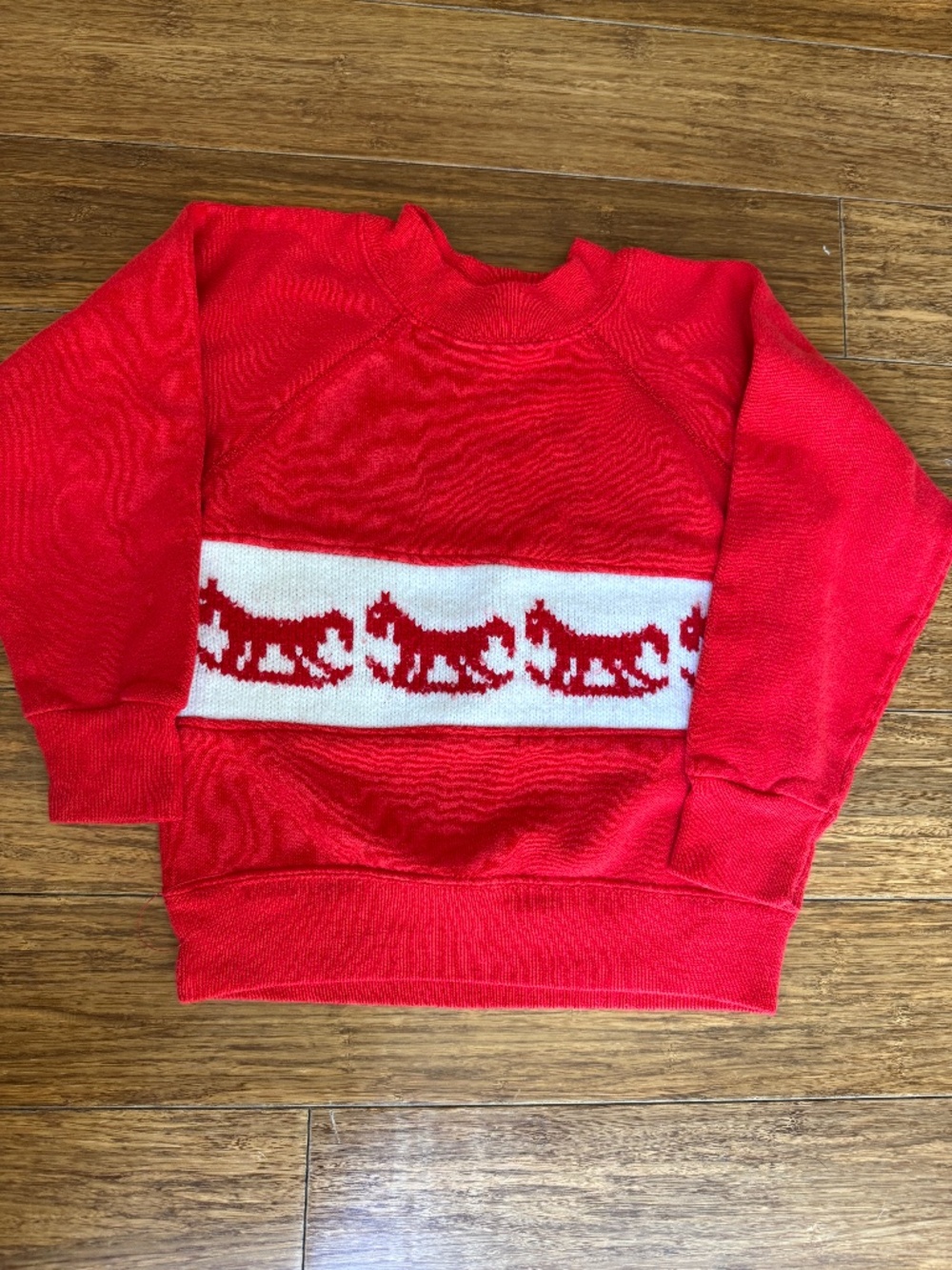 Toddler Vintage Hanes hand knit crew neck horse sweatshirt Size 3/4